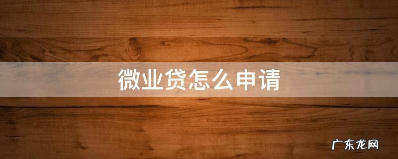 微业贷怎么申请贷款条件 微业贷怎么申请