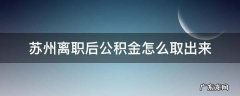 离职了苏州公积金怎样取出来 苏州离职后公积金怎么取出来