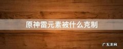 原神雷元素克制 原神雷元素被什么克制