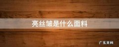 亮丝面料是什么面料 亮丝皱是什么面料