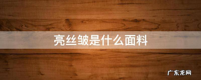 亮丝面料是什么面料 亮丝皱是什么面料