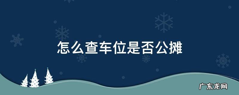 怎么查车位是否公摊 怎么才能知道车位有没有算入公摊?