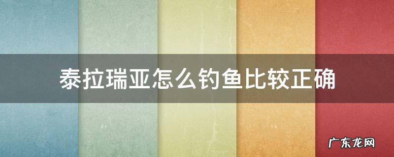 泰拉瑞亚怎么钓鱼比较正确 泰拉瑞亚怎样钓鱼
