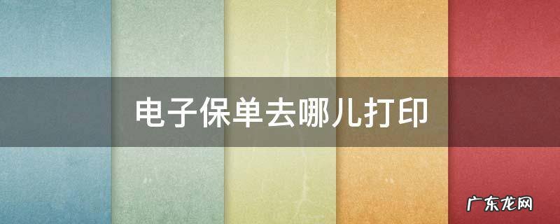 电子保单去哪里打印纸质保单 电子保单去哪儿打印