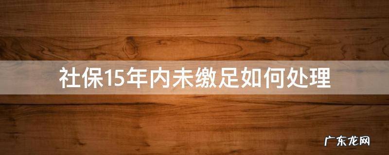 社保15年内未缴足如何处理 社保未缴满15年怎么办?从今年起,一律这样处理