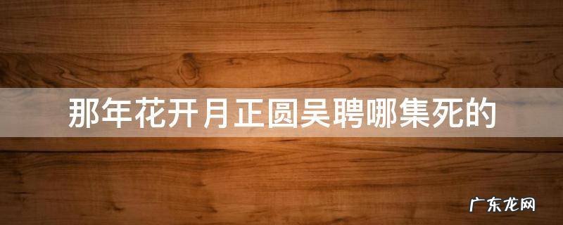 那年花开月正吴聘多少集死 那年花开月正圆吴聘哪集死的