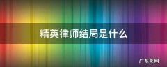 精英律师结局是什么 精英律师剧情介绍大结局是什么