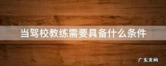 当驾校教练需要具备什么条件 到驾校当教练有什么条件