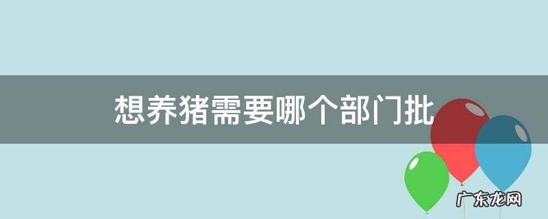 养猪要去什么部门批许可证 想养猪需要哪个部门批