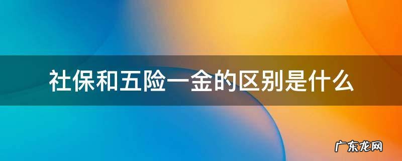 社保和五险一金指什么区别 社保和五险一金的区别是什么