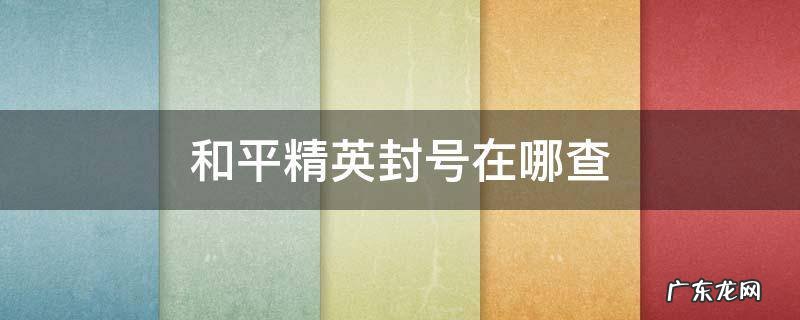 怎么看和平精英有没有封号 和平精英封号在哪查