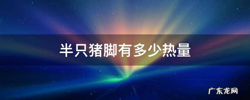 半只猪脚的热量 半只猪脚有多少热量