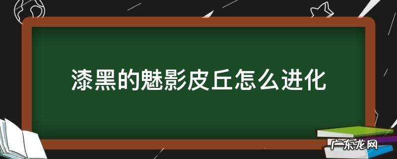 漆黑的魅影皮丘怎么进化 漆黑的魅影皮丘怎么进化成皮卡丘视频