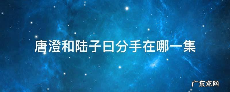 陆子曰和唐澄什么时候和好第几集 唐澄和陆子曰分手在哪一集