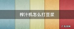 榨汁机怎么打豆浆 榨汁机怎么打豆浆视频