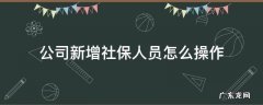 公司新增社保人员怎么操作 公司新增社保人员应该怎么办理