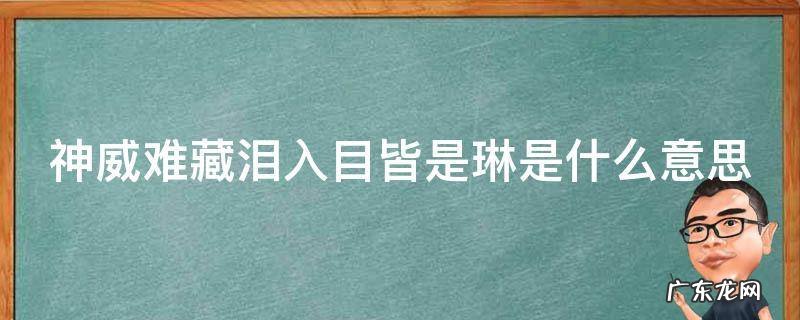 神威难藏泪,入目皆是琳是什么意思 神威难藏泪入目皆是琳是什么意思