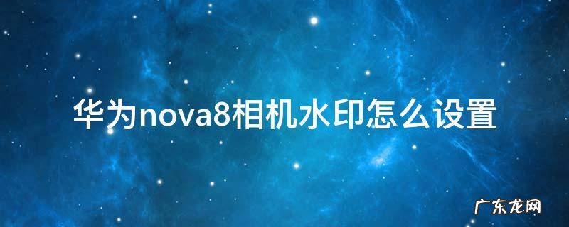华为nova8拍照怎么设置时间水印 华为nova8相机水印怎么设置