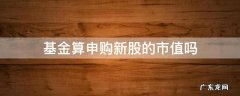 基金算申购新股的市值吗 申购新股市值包含基金吗