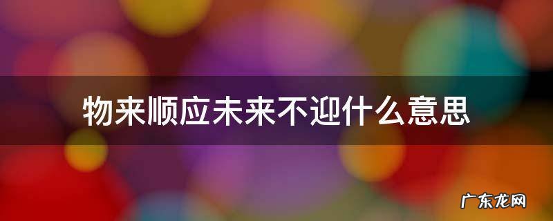 物来顺应,未来不迎,后面是什么? 物来顺应未来不迎什么意思