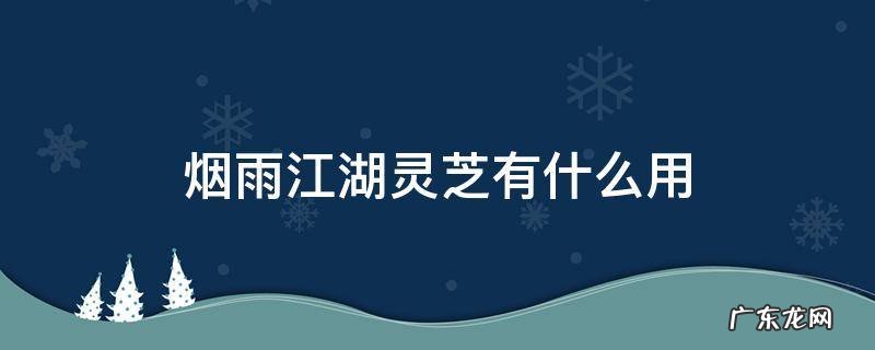 烟雨江湖灵芝有什么用 烟雨江湖灵参果有什么用