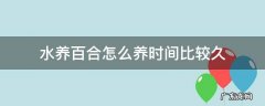 水养百合怎么养时间比较久 百合水养怎样保持长久