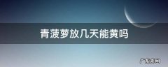 菠萝放了好几天都不黄 青菠萝放几天能黄吗
