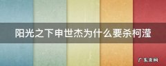 阳光之下申世杰爱上柯莹 阳光之下申世杰为什么要杀柯滢