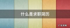 什么是求职简历 什么是求职简历小漫画图片