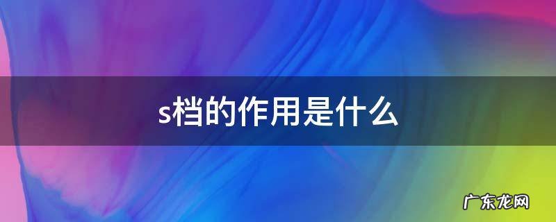 s档的用处 s档的作用是什么