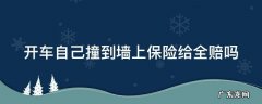 自己开车撞上墙了保险赔吗 开车自己撞到墙上保险给全赔吗
