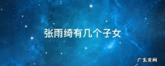 张雨绮有几个子女 张雨绮的孩子呢
