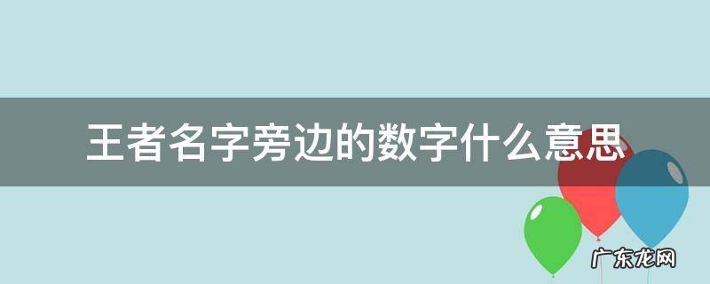 王者名字旁边的数字什么意思 王者名字旁边那个数字什么意思