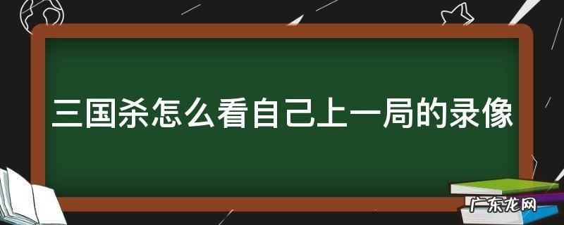 三国杀怎样看历史战绩 三国杀怎么看自己上一局的录像