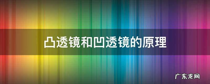 凸透镜和凹透镜的工作原理 凸透镜和凹透镜的原理