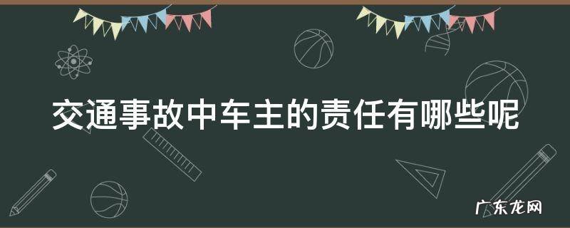 交通事故中车主的责任有哪些呢