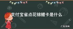 淘宝省点花锦鲤卡有什么用 支付宝省点花锦鲤卡是什么