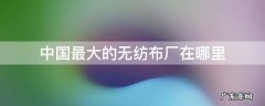 中国最大的无纺布生产基地在哪里 中国最大的无纺布厂在哪里