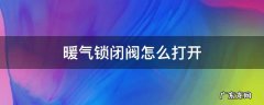 暖气锁闭阀怎么打开 暖气的锁闭阀怎么打开
