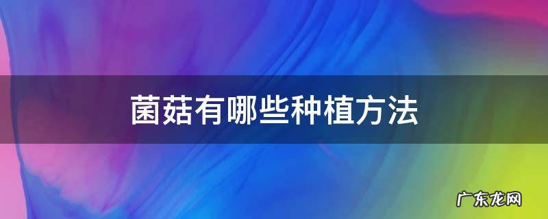 菌菇有哪些种植方法 菌菇类怎么种植