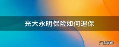 光大永明保险如何退保 光大银行永明保险怎么退