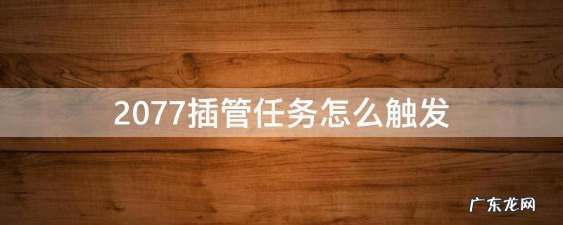 2077插管任务攻略 2077插管任务怎么触发