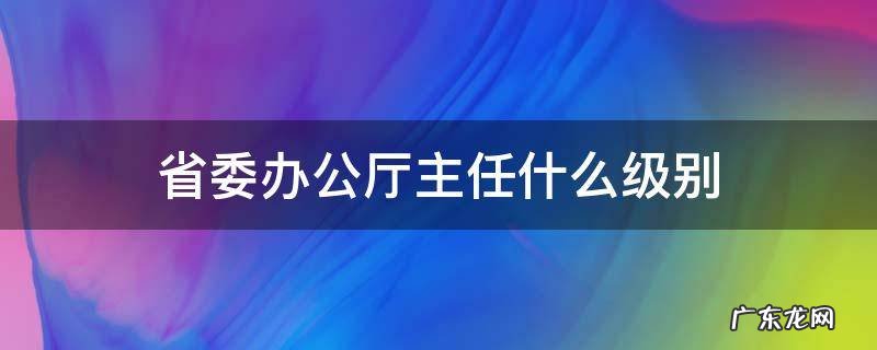 省委办公厅主任什么级别 省委办公厅副主任什么级别