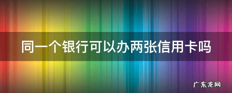 同一个银行可以办两张信用卡吗 同一个银行可以办两张信用卡吗
