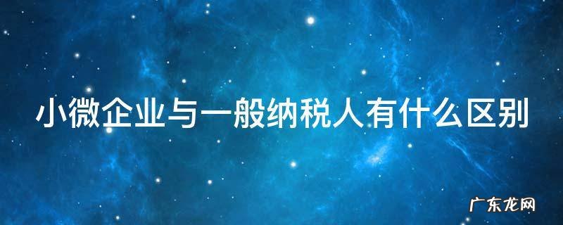 小微企业与一般纳税人有什么区别? 小微企业与一般纳税人有什么区别
