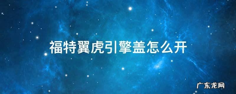 福特翼虎引擎盖怎么开图片 福特翼虎引擎盖怎么开