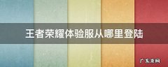 王者荣耀体验服从哪里登录 王者荣耀体验服从哪里登陆