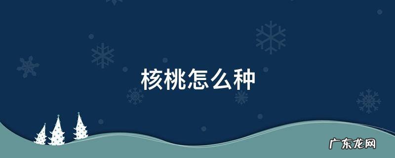 核桃怎么种 核桃怎么种才会发芽视频