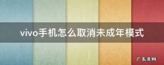 如何关掉vivo手机的未成年模式? vivo手机怎么取消未成年模式