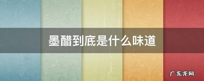 墨醋到底是什么味道 墨醋是什么味道的